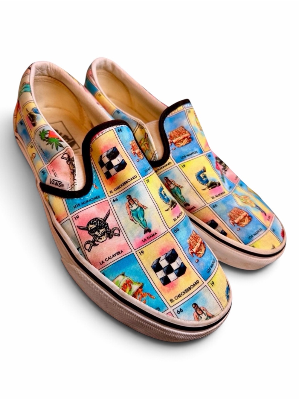 Vans Classic Slip On Loteria Los Waffles Sneakers Womens 11 Mens 9.5